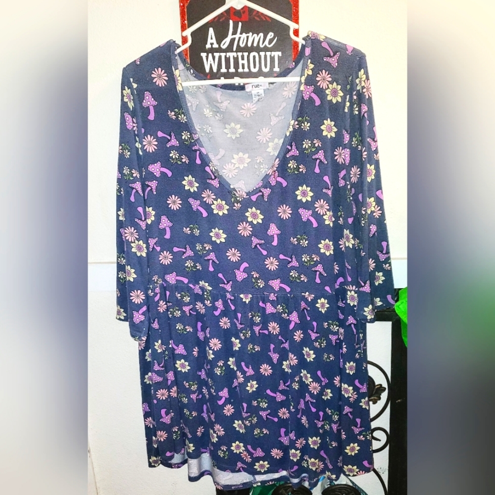 Rue21+ Blue Floral Mini Dress.